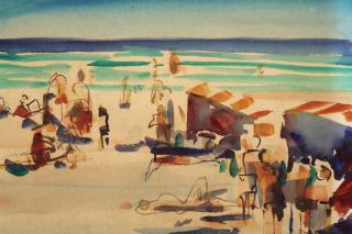 Appraisal: Ft Lauderdale Beach-Pauline Graff-Little th C Estate Stamped verso Watercolor