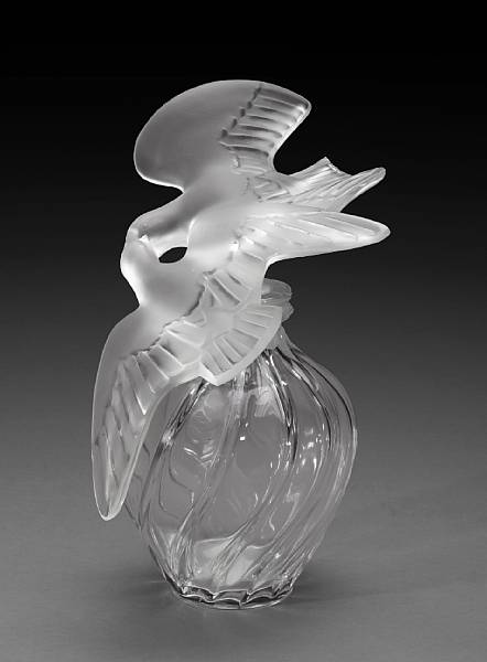 Appraisal: A Cristal Lalique molded and frosted glass factice perfume bottle