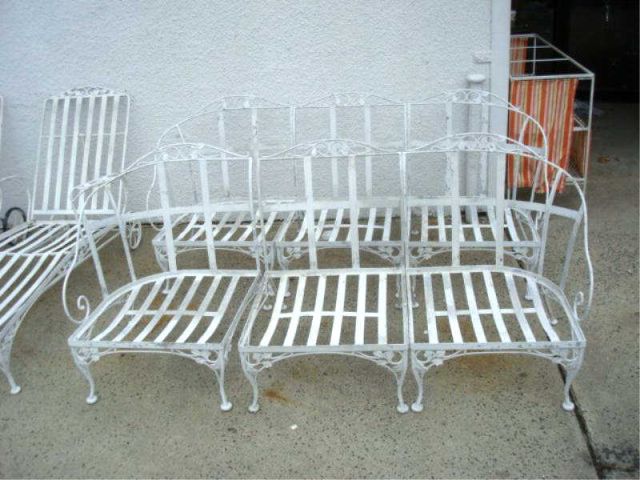 Appraisal: Piece Outdoor Iron Set Chairs in all Can be assembled