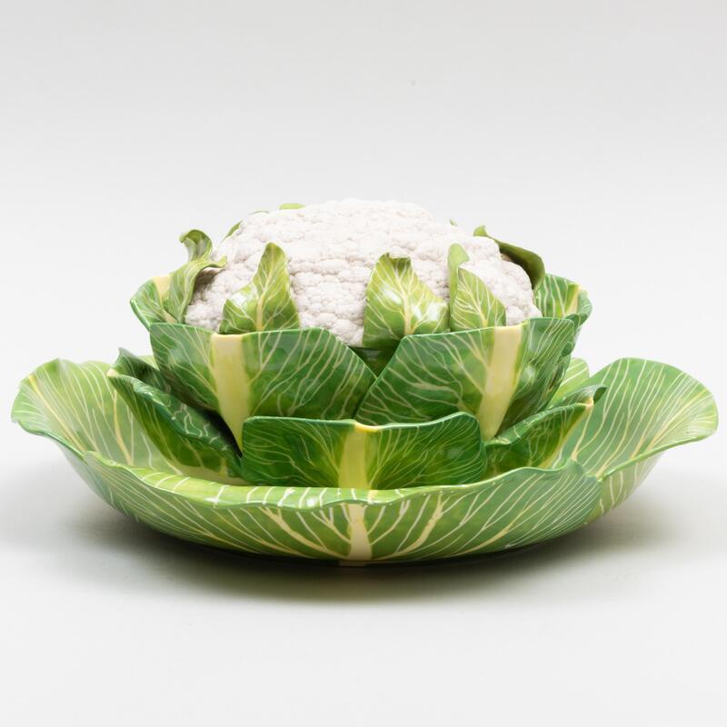 Appraisal: Continental Porcelain Cauliflower Form Tureen and Cover with Underplate Blue