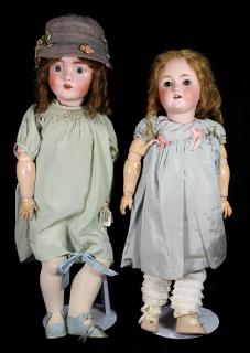 Appraisal: lot of German bisque head dolls lot of German bisque