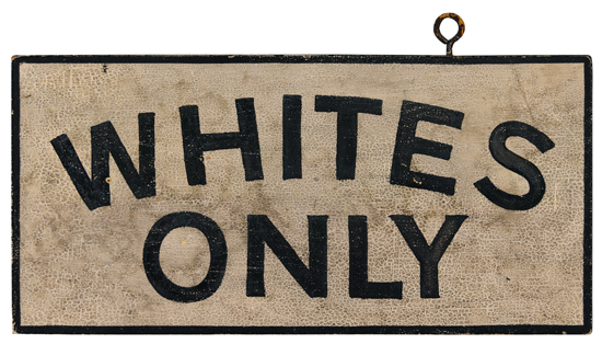 Appraisal: TWO RARE RAILROAD STATION SIGNS CIVIL RIGHTS--SEGREGATION Whites Only Colored