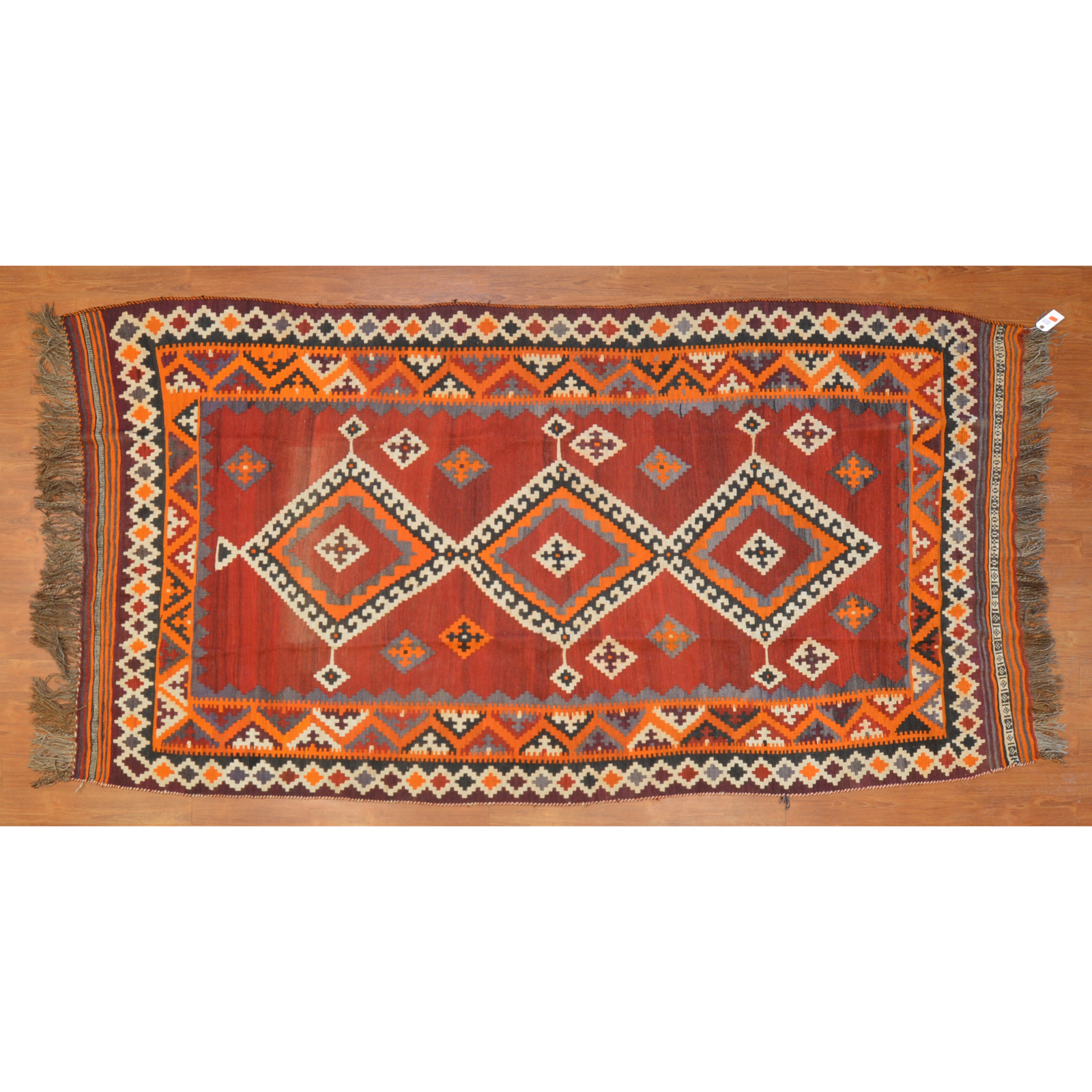 Appraisal: KILIM RUG TURKEY X Third quarter- th century hand-knotted wool