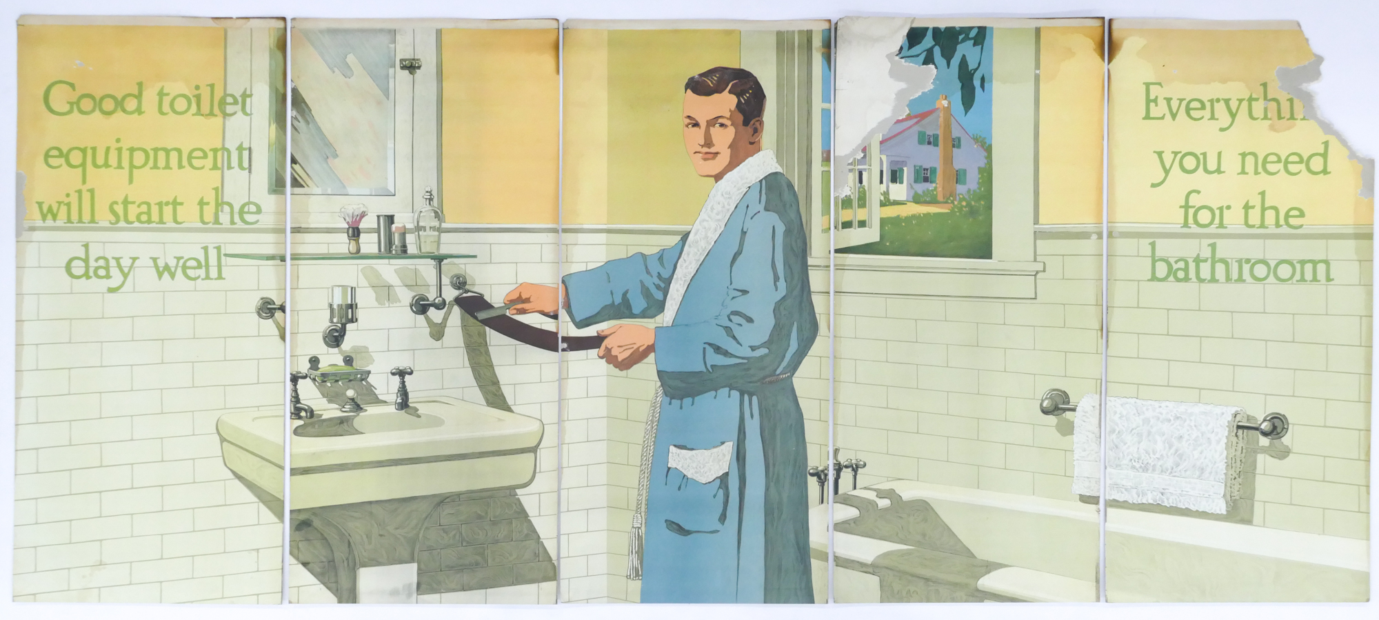 Appraisal: 's Winchester Panel Advertising Sign- Bathroom Fixtures Toilet Equipment Each