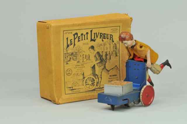 Appraisal: a DELIVERY BOY WITH WAGON VB Mfg France boxed example