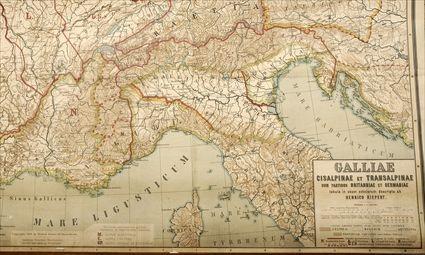 Appraisal: Reimer Dietrich Galliae Cisalpinae et Transalpinae Chromolithographed wall map map