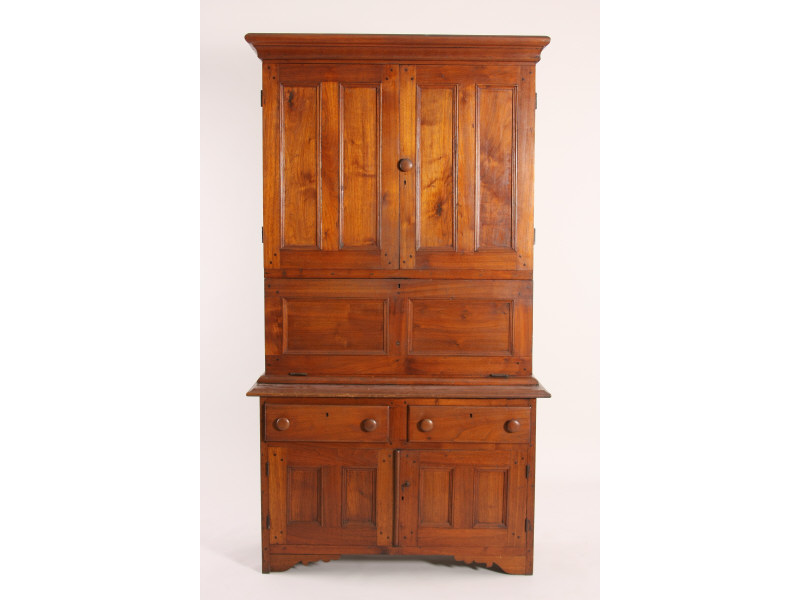 Appraisal: Secretary Bookcase Kentucky ca walnut poplar secondary two part form