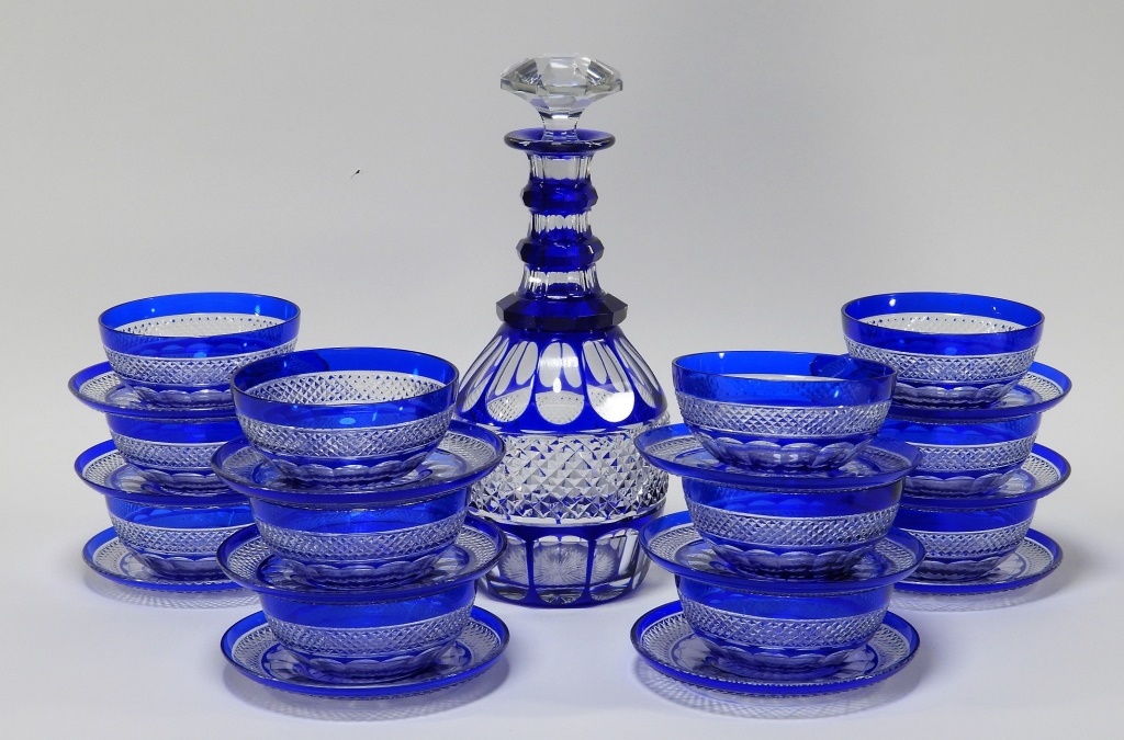 Appraisal: PC FRENCH ST LOUIS CRYSTAL TRIANON GLASS GROUP French Early