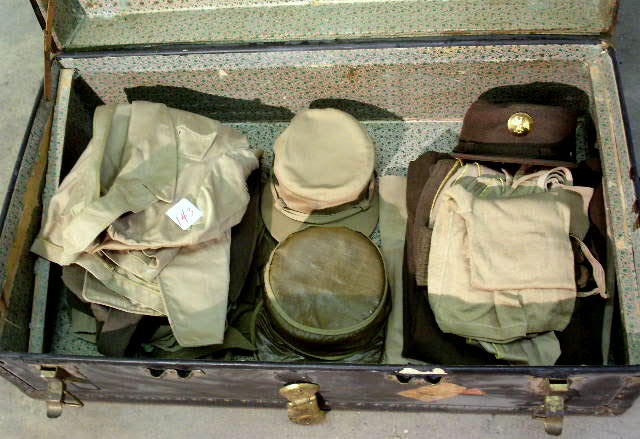 Appraisal: Trunk of WWII Army nurse and WAC uniforms including two