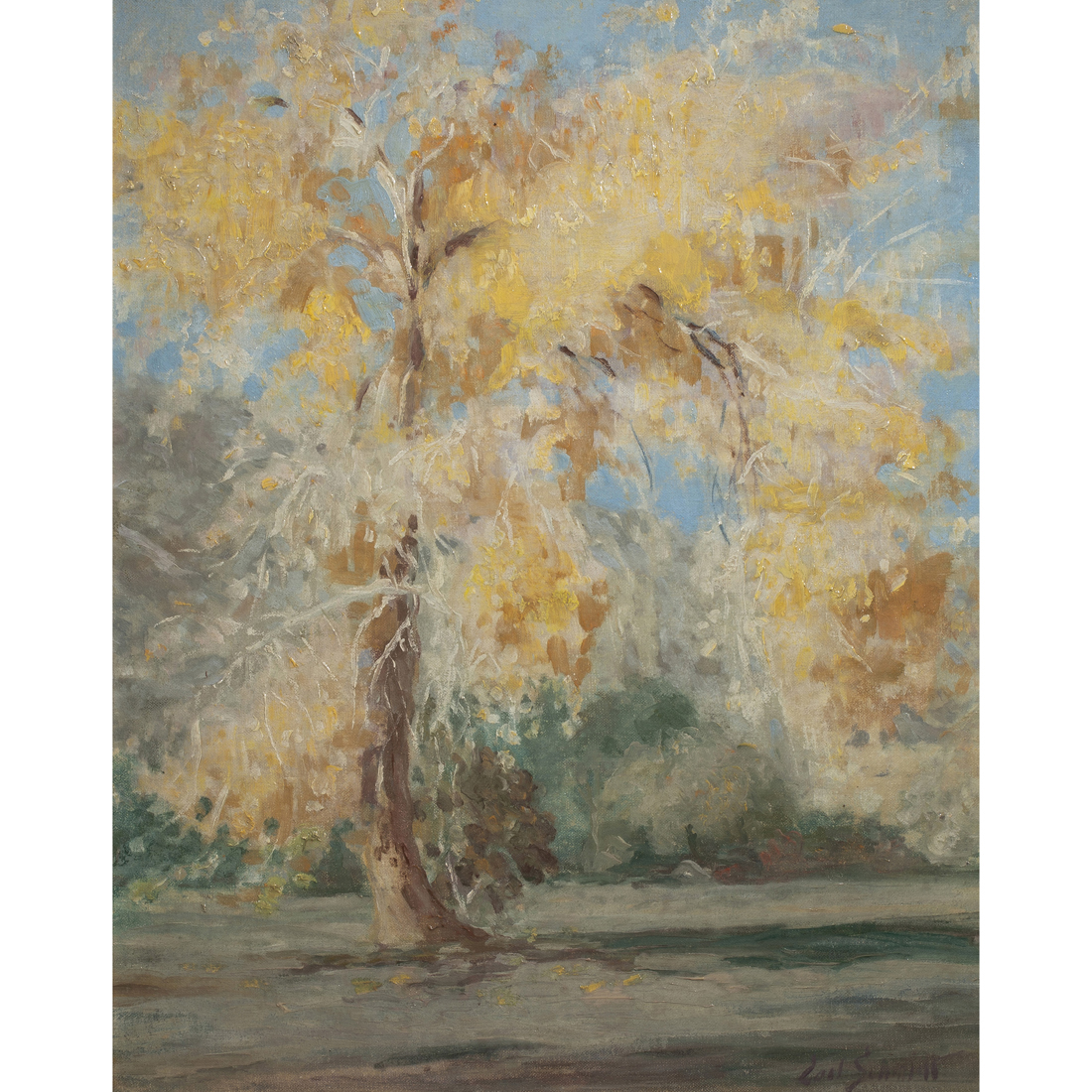 Appraisal: Carl Schmidt American - Untitled Autumn Trees oil on canvas