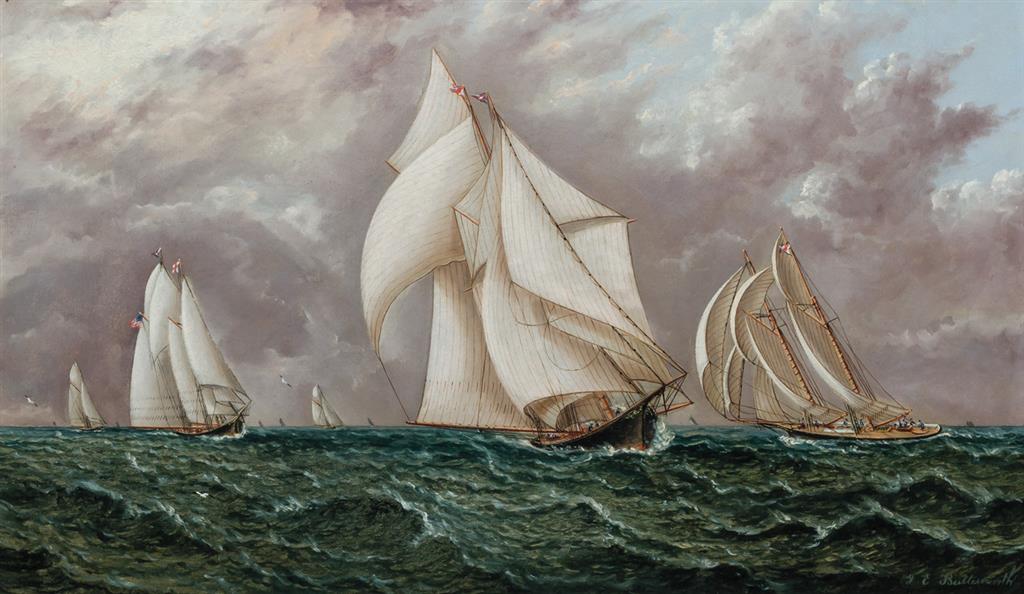 Appraisal: JAMES EDWARD BUTTERSWORTH American British - The Yacht Race oil