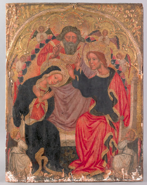 Appraisal: Italian icon th c oil and gilt on panel depicting