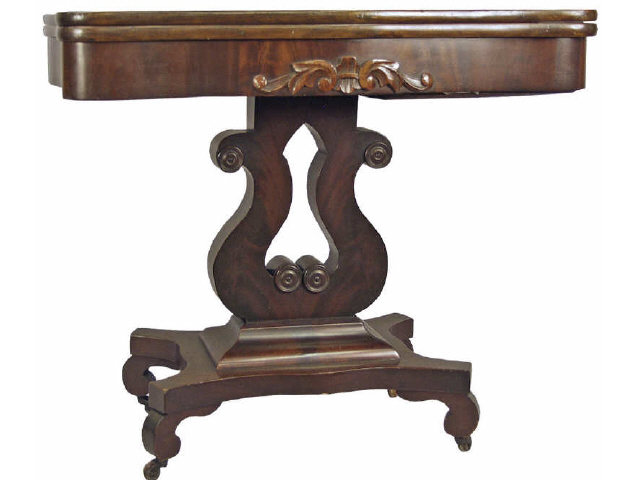 Appraisal: th century flip top game table in mahogany Empire style