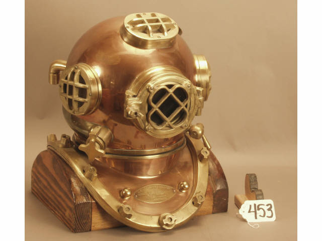 Appraisal: Reproduction full scale copper and brass diving helmet Estimate -