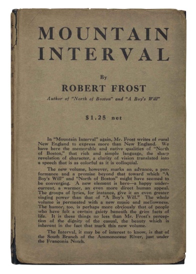 Appraisal: FIRST ISSUE IN SCARCE DUST JACKET FROST ROBERT Mountain Interval