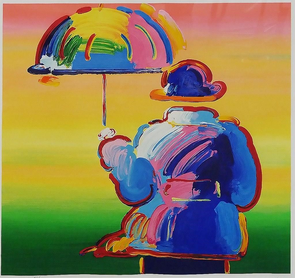 Appraisal: PETER MAX UMBRELLA MAN VER XV SERIGRAPHSerigraph print of Umbrella