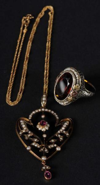 Appraisal: Lot of Victorian Jewelry Pieces Description Includes one necklace inlaid