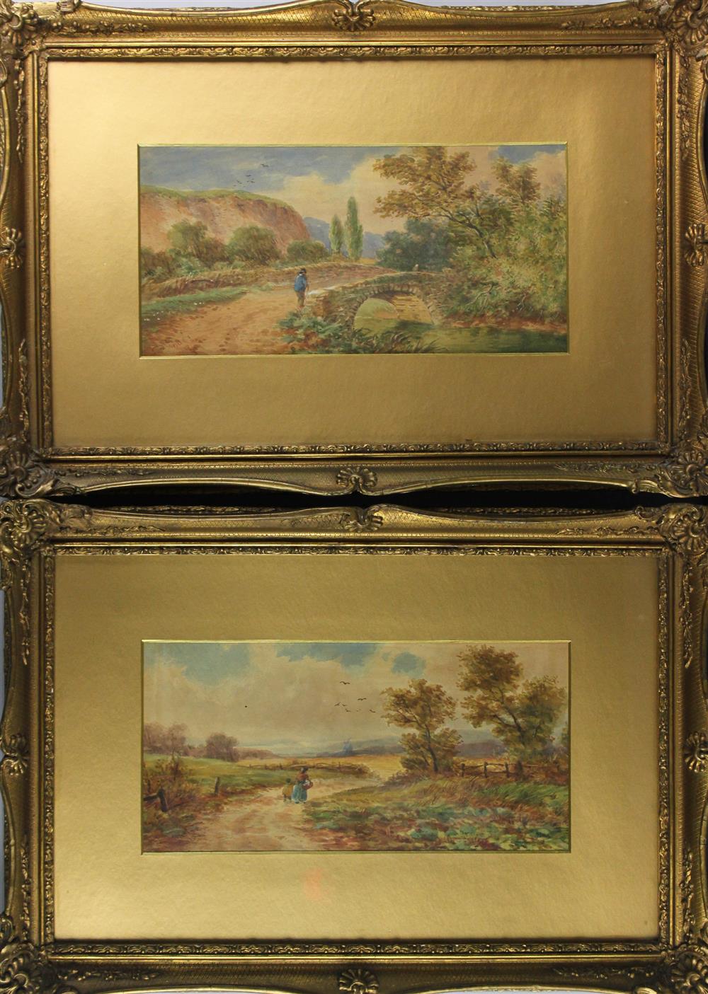 Appraisal: DAVID COX BRITISH PAIR OF LANDSCAPES Watercolor x in sight