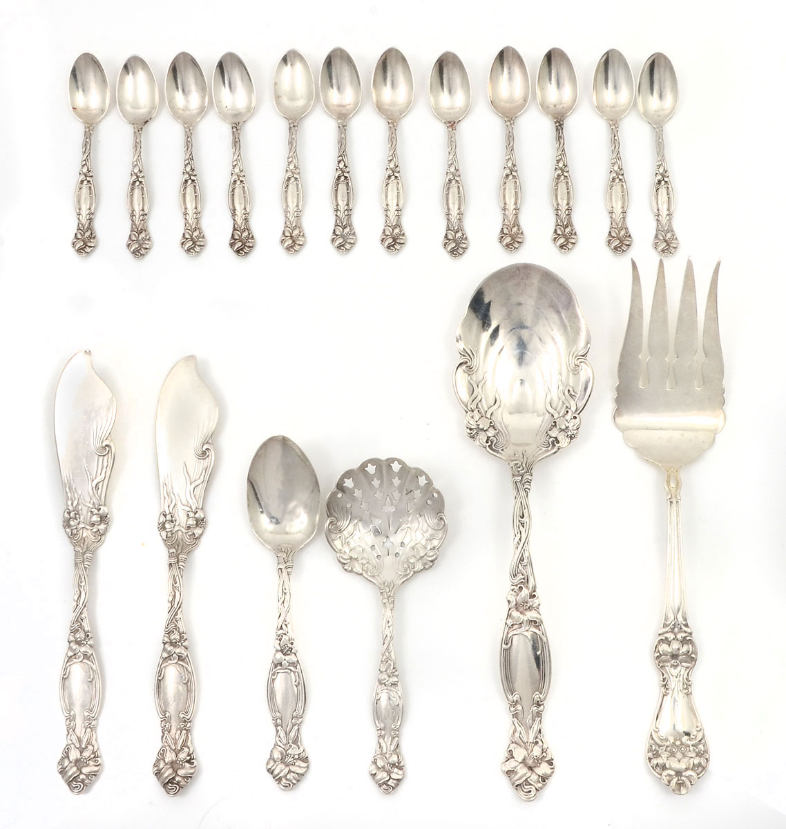 Appraisal: PC INTERNATIONAL STERLING ''FRONTENAC'' FLATWARE Approx Troy ounces Comprising -