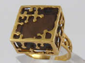 Appraisal: A yellow metal tests carat gold rectangular stone set ring