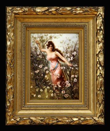 Appraisal: K P M PORCELAIN PLAQUE Signed C Ceak impressed K