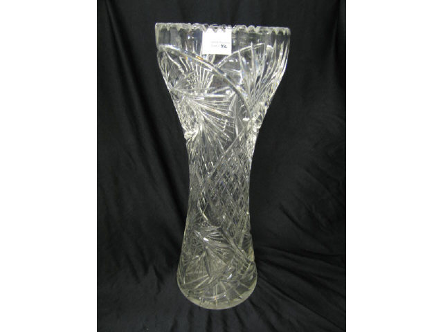 Appraisal: Brilliant Period Cut Glass Vase starburst diamond decor