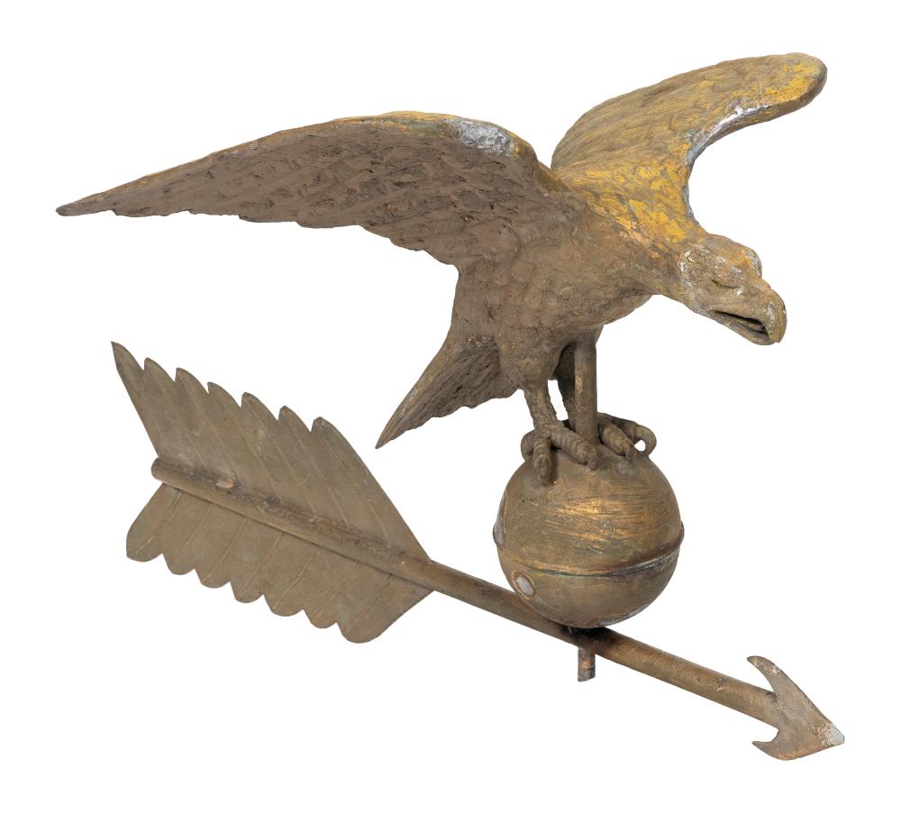 Appraisal: COPPER EAGLE AND ARROW WEATHER VANE LATE TH CENTURY HEIGHT