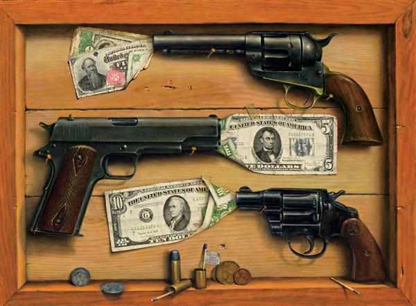 Appraisal: OTIS KAYE American - ''Gun Fight Today O Kayes Corral''