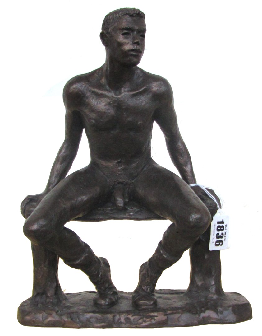 Appraisal: Neil Godfrey 'Prelude' a bronzed resin figure of a naked