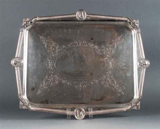 Appraisal: Classical style silver plated tray Middletown Plate Co late th