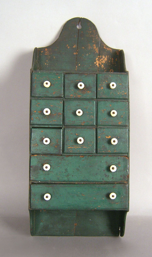 Appraisal: Hanging seed cabinet late th c h w