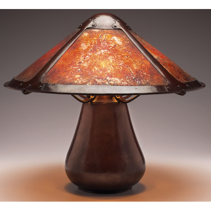 Appraisal: Fine Dirk Van Erp table lamp large form in hammered