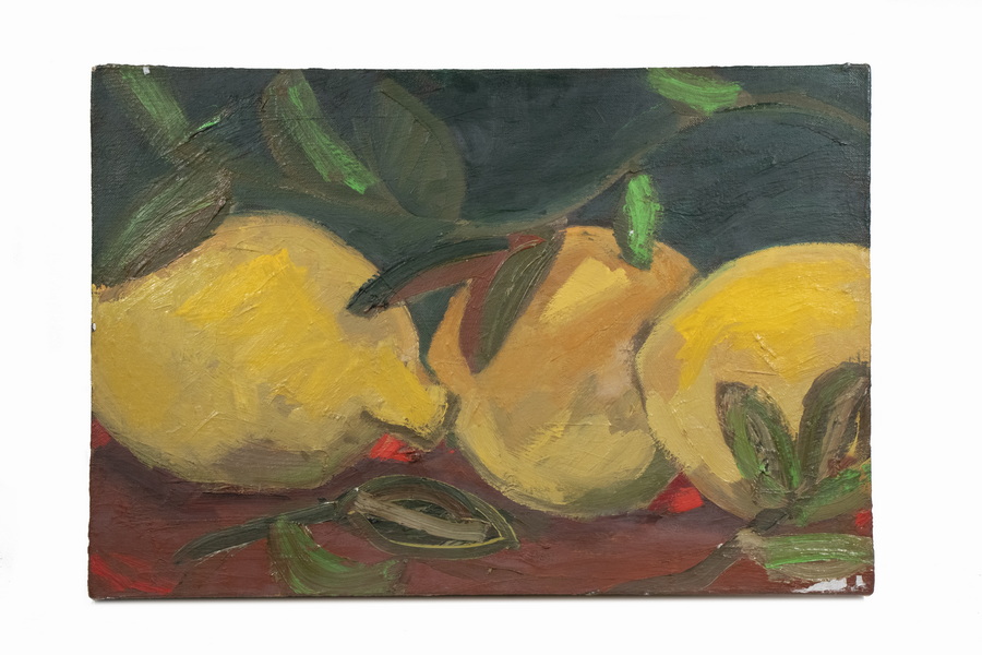 Appraisal: NANCY MITCHNICK MI - Spanish Lemons impasto oil on coarse