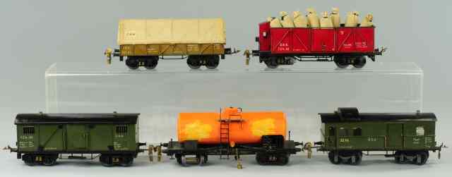 Appraisal: HAND PAINTED FREIGHT SET Five piece freight set does not