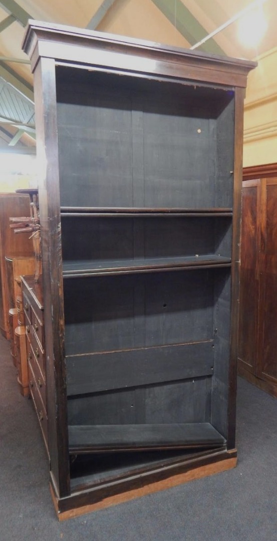 Appraisal: A late th early thC large rosewood open bookcase with