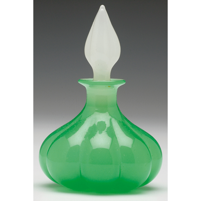 Appraisal: Steuben perfume bottle with stopper Jade glass with white flame