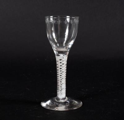 Appraisal: An th Century cordial glass with engraved border on a