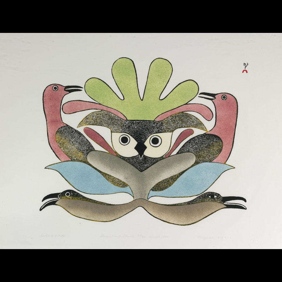 Appraisal: KENOJUAK ASHEVAK - E - Cape Dorset OWL AND FRIENDS