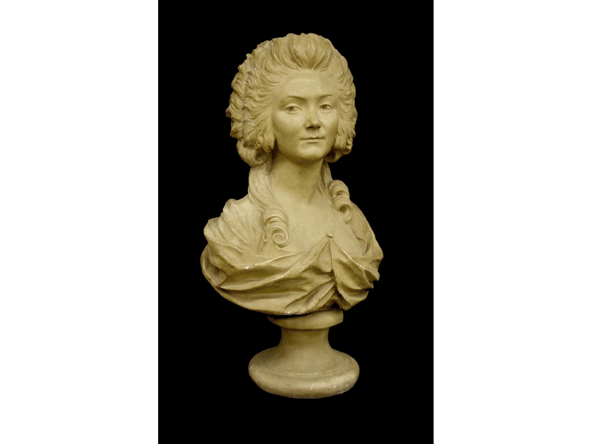 Appraisal: Faux marble resin bust of a lady in a court