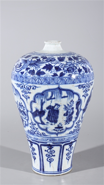 Appraisal: Chinese blue and white porcelain vase with figures flowers and