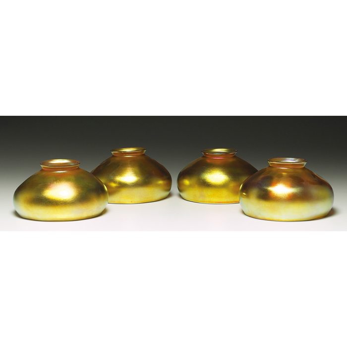 Appraisal: Nice Steuben shades set of four gold aurene with a