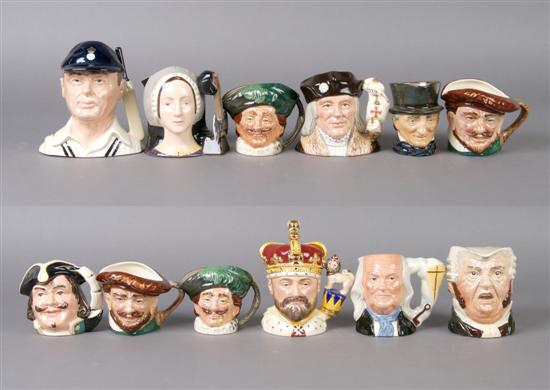 Appraisal: A Group of Twelve Royal Doulton Medium Character Jugs Height