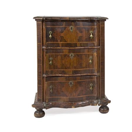 Appraisal: Italian Baroque Walnut and Rosewood Commodino Estimate -