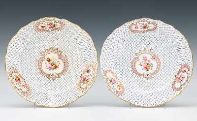 Appraisal: Two Antique Porcelain Plates Pretty pair of unmarked cabinet plates