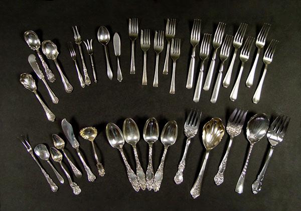 Appraisal: ESTATE COLLECTION OF STERLING SILVERPLATE FLATWARE Approx pieces assorted patterns