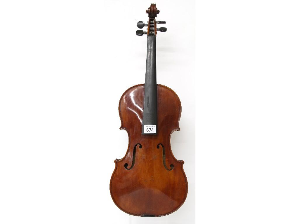 Appraisal: Early th century French violin labelled Mansuya Paris cm