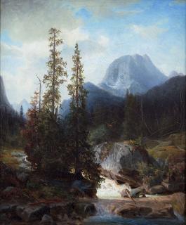 Appraisal: Untitled Yosemite by Albert Bierstadt Albert Bierstadt - Untitled Yosemite