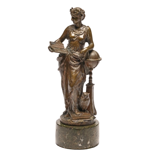 Appraisal: A Continental bronze statuette of an allegorical figure of a