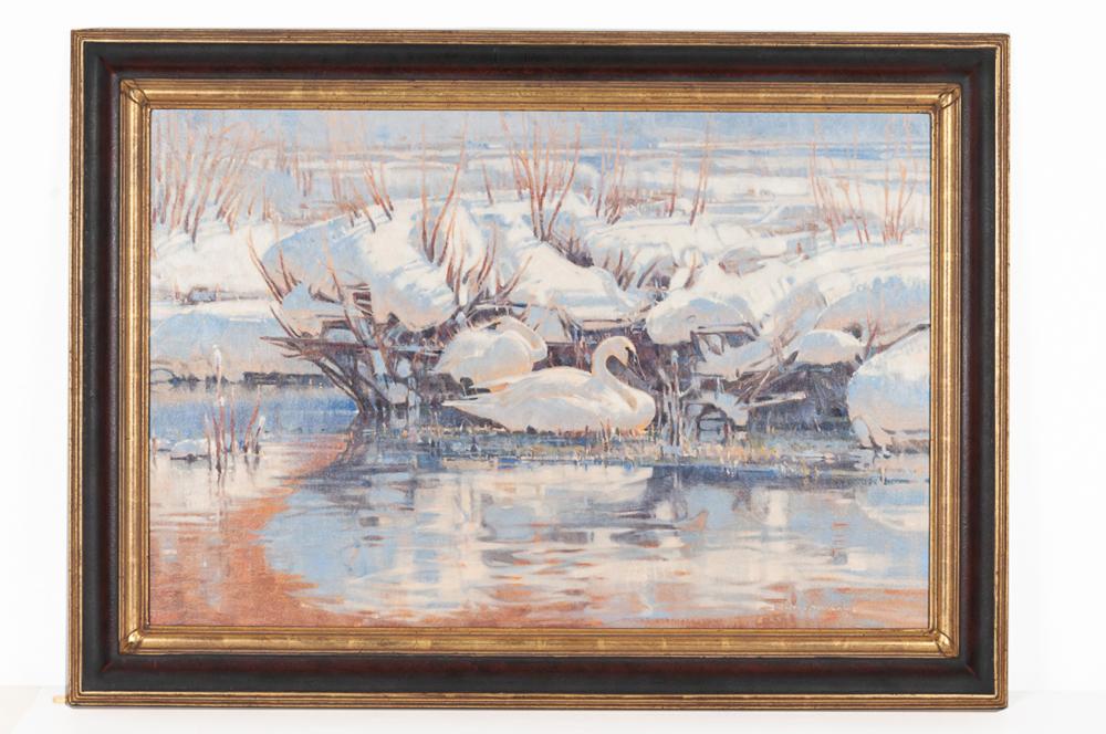 Appraisal: JAMES L MORGAN BEAVER POND IN WINTER oil on panel