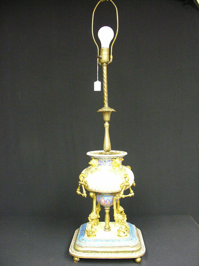 Appraisal: RUSSIAN PORCELAIN LAMP According to the estate this lamp is